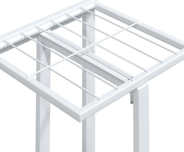 vidaXL Ανθοστήλη με 5 ράφια και ρόδες 44x23x100 εκ. λευκή σιδερένια