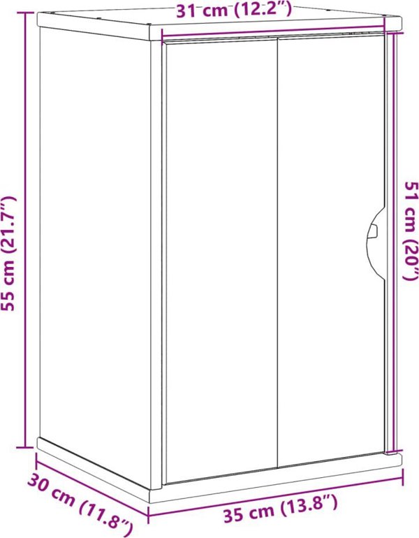 vidaXL Επιτοίχια ντουλάπα μπάνιου OTTA, 35x30x55 εκ, πεύκο
