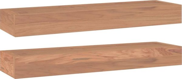 vidaXL Ραφιέρες τοίχου, 2 τεμ., 60x15x6 εκ, μασίφ ξύλο τεκ