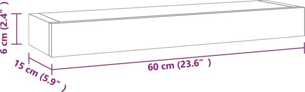 vidaXL Ραφιέρες τοίχου, 2 τεμ., 60x15x6 εκ, μασίφ ξύλο τεκ