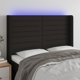 vidaXL Κεφαλάρι κρεβατιού με LED, μαύρο, 147x16x118/128 εκ ύφασμα