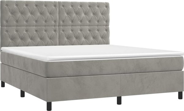 vidaXL Κοντινεντάλε Κρεβάτι 160x200cm Ανοιχτό Γκρι Βελούδο