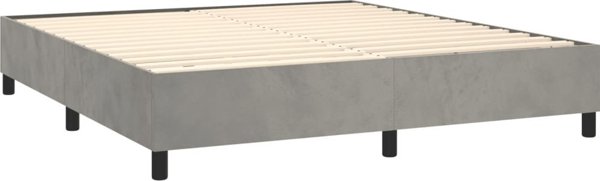 vidaXL Κοντινεντάλε Κρεβάτι 160x200cm Ανοιχτό Γκρι Βελούδο