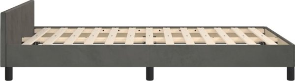 vidaXL Rama κρεβατιού με κεφαλάρι, σκούρο γκρι, 120x200 cm, βελούδινο