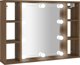 vidaXL Szafka z lustrem i LED, brazowy dab, 76x15x55 cm