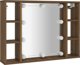 vidaXL Szafka z lustrem i LED, brazowy dab, 76x15x55 cm