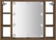 vidaXL Szafka z lustrem i LED, brazowy dab, 76x15x55 cm