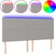 vidaXL Κεφαλάρι κρεβατιού με LED, ανοιχτό γκρι, 200x5x118/128 cm, ύφασμα