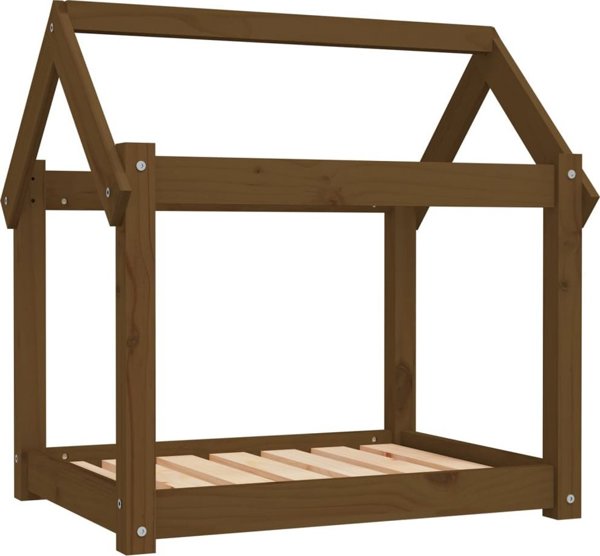 vidaXL Κρεβάτι για σκύλο, μελιτζανί, 71x55x70 εκ., από συμπαγές πεύκο