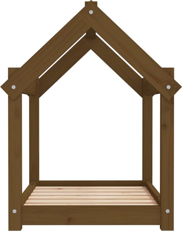 vidaXL Κρεβάτι για σκύλο, μελιτζανί, 71x55x70 εκ., από συμπαγές πεύκο