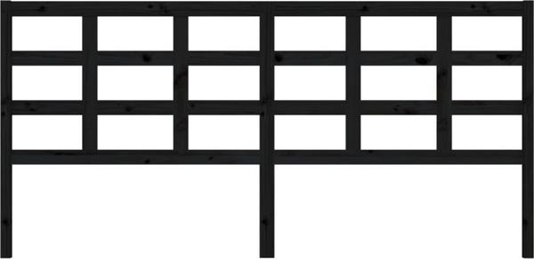 vidaXL Κεφαλαρι κρεβατιου, μαυρο, 205,5x4x100 cm, μασιφ πευκο
