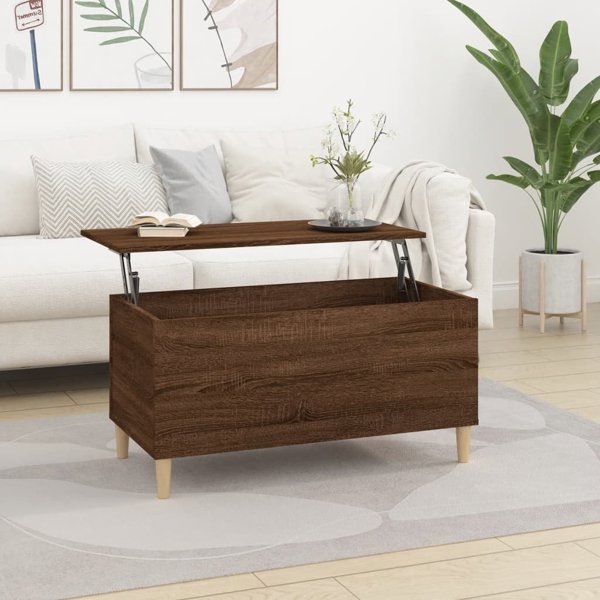 vidaXL Stolik kawowy, brazowy dab, 90x44,5x45 cm