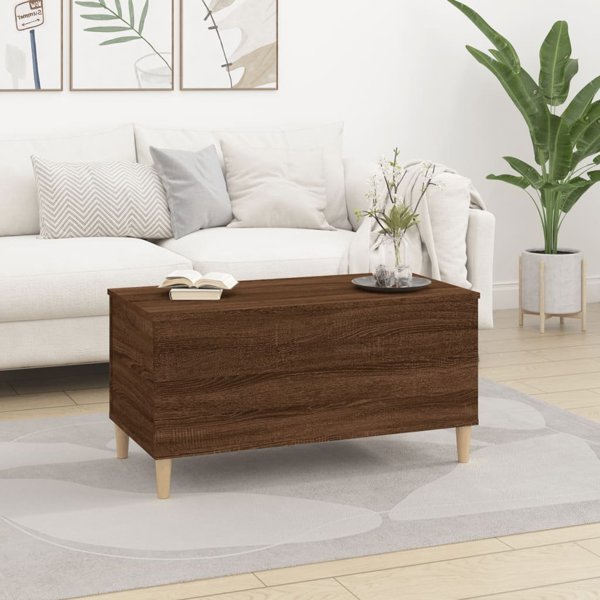 vidaXL Stolik kawowy, brazowy dab, 90x44,5x45 cm