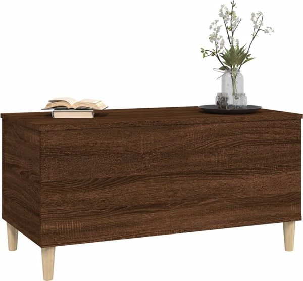 vidaXL Stolik kawowy, brazowy dab, 90x44,5x45 cm
