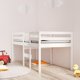 vidaXL Wysokie lozko, biale, 90x190 cm, lite drewno sosnowe