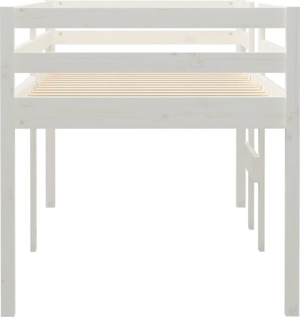 vidaXL Wysokie lozko, biale, 90x190 cm, lite drewno sosnowe