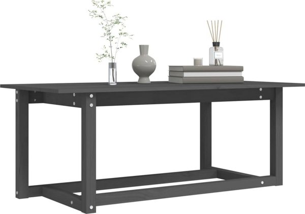 vidaXL vidaXL Stolik kawowy, szary, 110x55x45 cm, lite drewno sosnowe