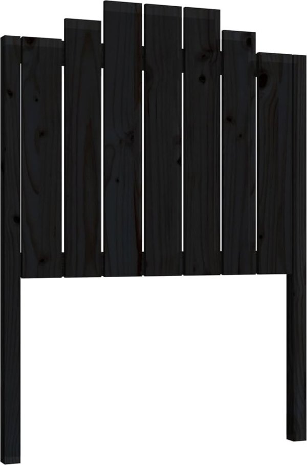 vidaXL Κεφαλάρι κρεβατιού, μαύρο, 81x4x110 cm, συμπαγές ξύλο πεύκου