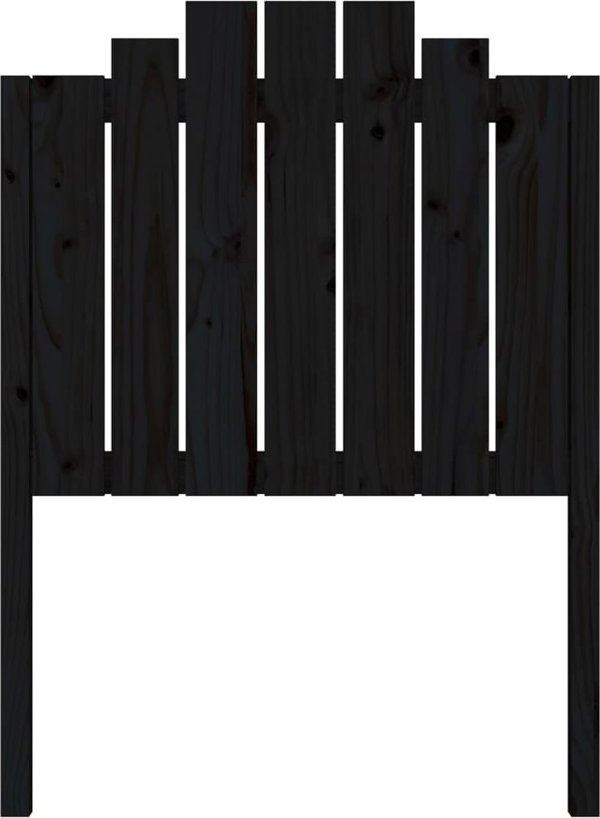 vidaXL Κεφαλάρι κρεβατιού, μαύρο, 81x4x110 cm, συμπαγές ξύλο πεύκου
