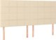 vidaXL Zaglowek για Κρεβάτι με LED, Κρεμ, 200x5x118/128 cm, Ύφασμα