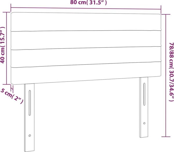 vidaXL Κεφαλάρι κρεβατιού, μπλε, 80x5x78/88 εκ, ύφασμα