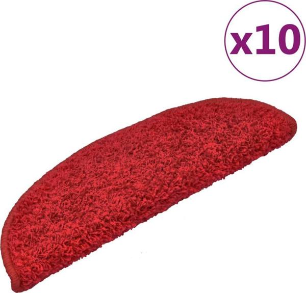 vidaXL Επιθέματα για σκαλοπάτια, 10 τεμ., 65x25 εκ., κόκκινα