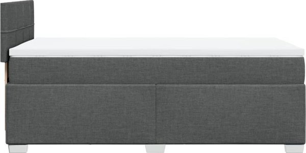 vidaXL Κρεβάτι Continental με στρώμα, σκούρο γκρι ύφασμα, 100x200 εκ.