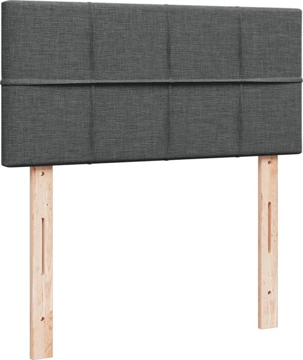 vidaXL Κρεβάτι Continental με στρώμα, σκούρο γκρι ύφασμα, 100x200 εκ.