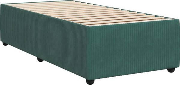 vidaXL Κρεβάτι Continental με Στρώμα, Πράσινο Βελούδο, 90x200 cm