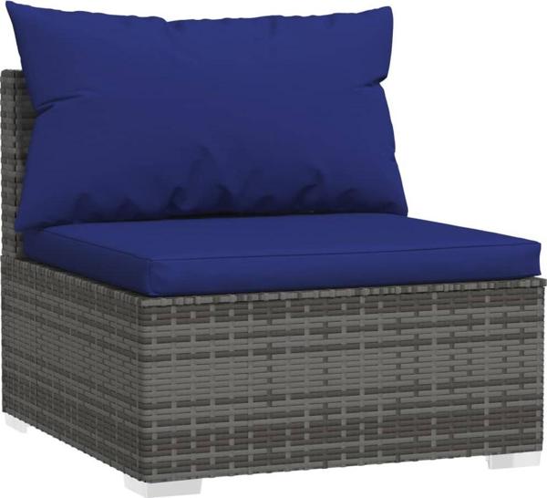 vidaXL vidaXL 4-cz. zestaw wypoczynkowy do ogrodu, poduszki, rattan PE, szary