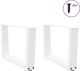 vidaXL Πόδια Τραπεζιού Φαγητού V-Shape 2 Τεμάχια, Λευκός Χάλυβας