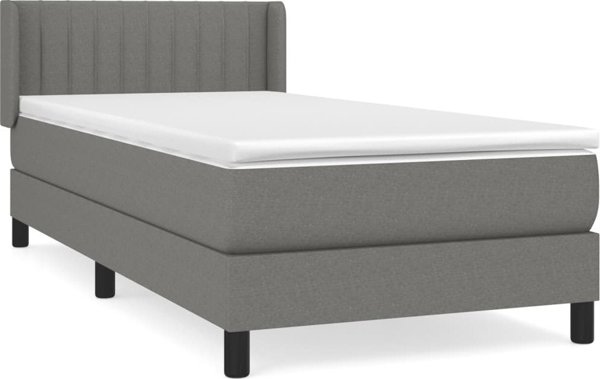 vidaXL Kontinentiko krevati me strwma skouro gri vafi 100x200 cm