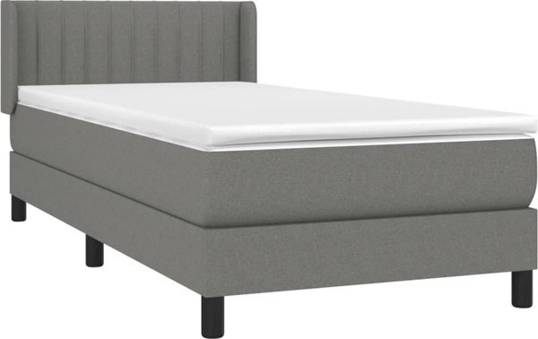 vidaXL Kontinentiko krevati me strwma skouro gri vafi 100x200 cm