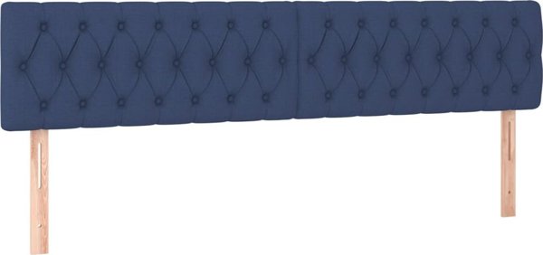 vidaXL vidaXL Κεφαλάρι κρεβατιού με LED, μπλε, 180x7x78/88 cm, ύφασμα