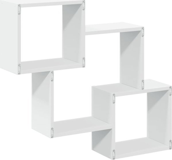 vidaXL Ράφι Τοίχου 78x18x71 cm, Λευκό, Ξυλοπολυμερές Υλικό