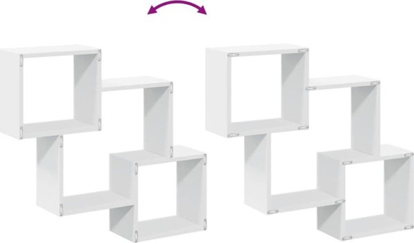 vidaXL Ράφι Τοίχου 78x18x71 cm, Λευκό, Ξυλοπολυμερές Υλικό