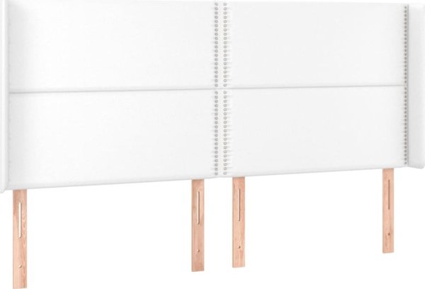 vidaXL Κεφαλάρι uszak, λευκό, 203x16x118/128 cm, συνθετικό δέρμα