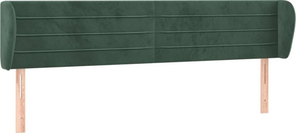 vidaXL Ζαγλόουεκ uszak, σκούρο πράσινο, 203x23x78/88 cm, βελούδινο