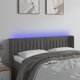 vidaXL Zaglowek do lozka z LED ciemnoszary 147x16x78/88 cm aksamit