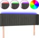 vidaXL Zaglowek do lozka z LED ciemnoszary 147x16x78/88 cm aksamit