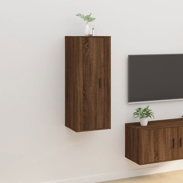 vidaXL Κρεμαστή τηλεοπτική κονσόλα, καφέ δρυς, 40x34,5x100 cm