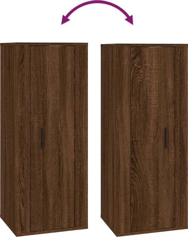 vidaXL Κρεμαστή τηλεοπτική κονσόλα, καφέ δρυς, 40x34,5x100 cm