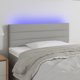 vidaXL Zaglowek do lozka z LED, jasnoszary, 100x5x78/88 cm, tkanina