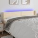 vidaXL Κεφαλάρι κρεβατιού με LED εκρού 183x16x78/88 εκ από ύφασμα