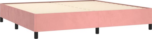 vidaXL Rama κρεβατιού, ροζ, 200x200 εκ., επενδεδυμένη με βελούδο