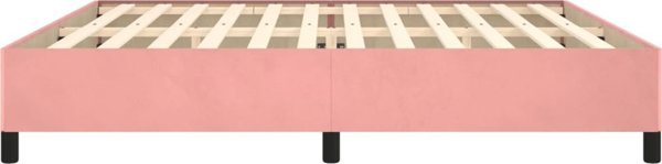 vidaXL Rama κρεβατιού, ροζ, 200x200 εκ., επενδεδυμένη με βελούδο