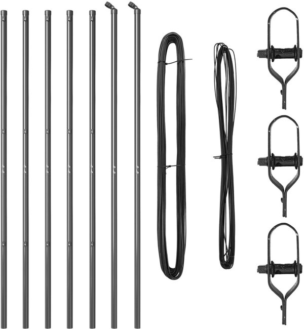 vidaXL Πασσαλοι Περίφραξης 7 Τεμ. Γκρι 32 mm 190 cm από Γαλβανισμένο Ατσάλι