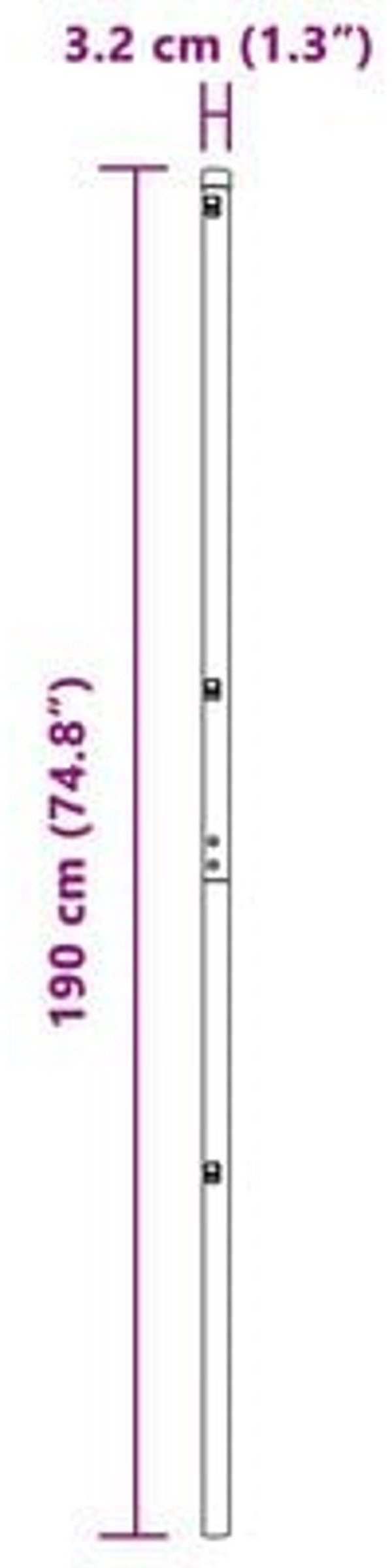 vidaXL Πασσαλοι Περίφραξης 7 Τεμ. Γκρι 32 mm 190 cm από Γαλβανισμένο Ατσάλι