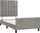 vidaXL Rama κρεβατιού με κεφαλάρι, ανοιχτό γκρι, 90x200 cm, βελούδινη