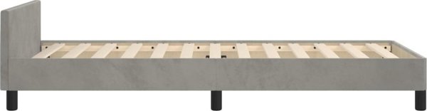 vidaXL Rama κρεβατιού με κεφαλάρι, ανοιχτό γκρι, 90x200 cm, βελούδινη